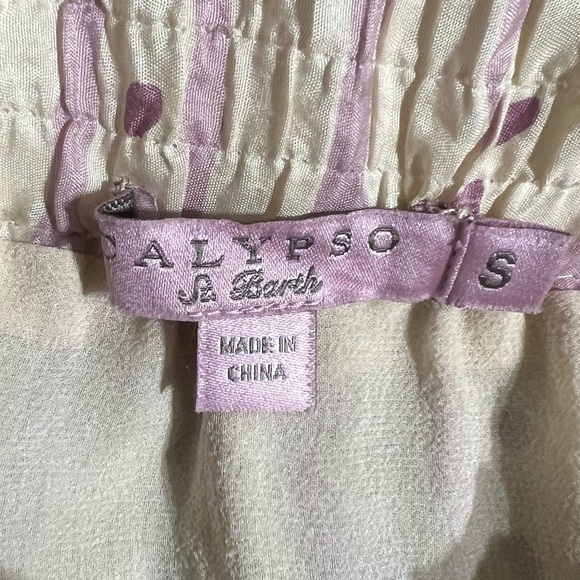 Calypso St. Barth Silk Maxi Skirt Small Purple Floral Boho Cottagecore Lace Trim - Picture 3 of 11